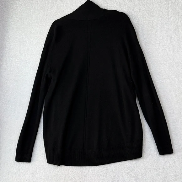 Banana‎ Republic Soft Wool Blend Black Open Front Cardigan with side zippers  L - Picture 5 of 6